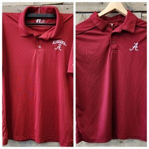 2 Mens University of Alabama Polo Lightweight Golf Shirts sz Large